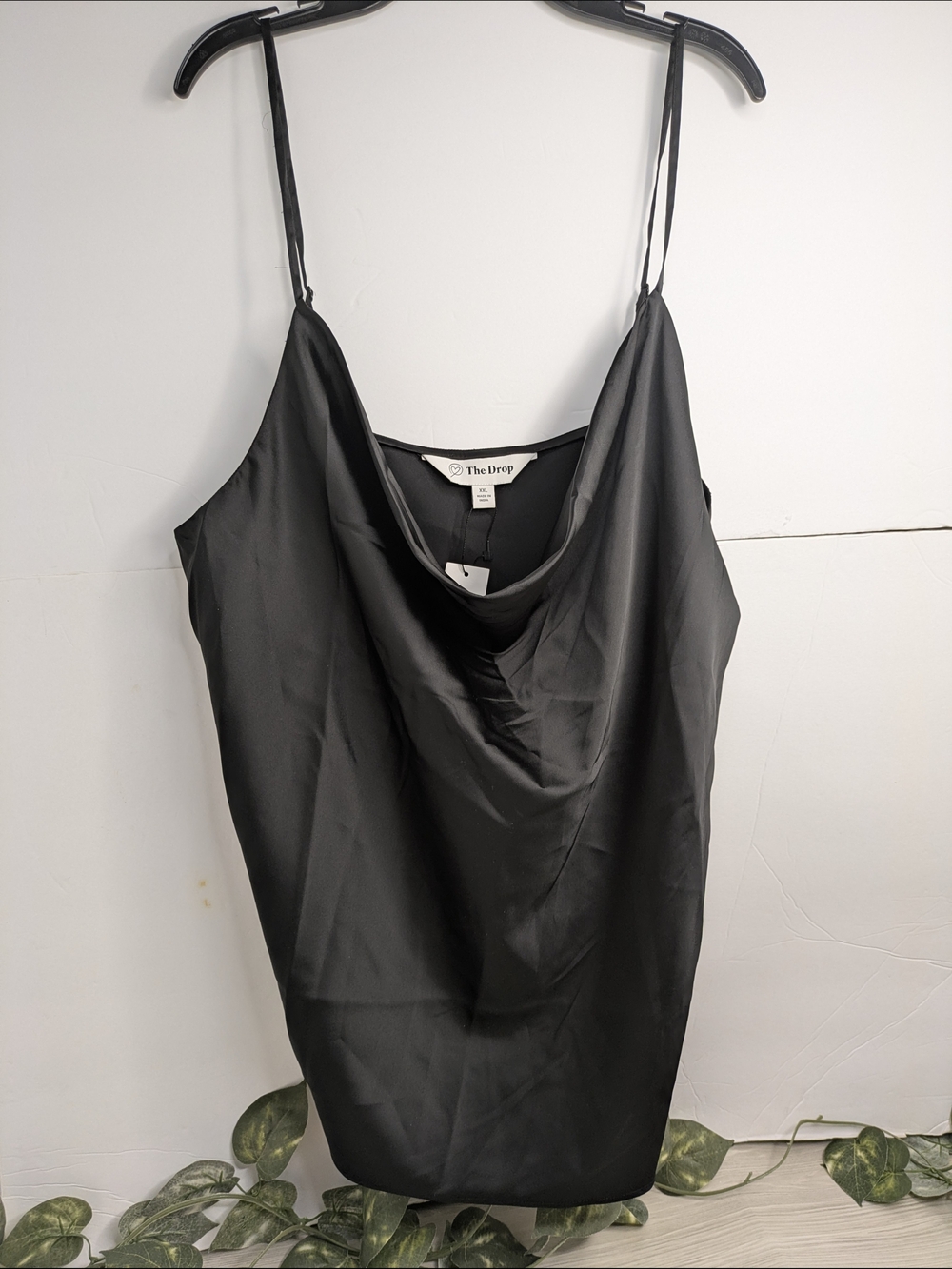 The Drop Women’s Black Satin Cowl Neck Camisole - Picture 2 of 5